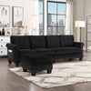 Delray Suede Sectional Sofa in Black - Luxe Maple