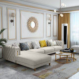 Relexo Premium Modern Sofa Set in Beige Leatherette LHS