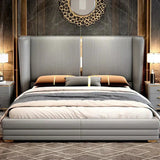 Vitara Luxury Upholstered Bed in Leatherette Grey