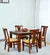 Umrao 4 Seater Dining Table in Honey Teak Color - Luxe Maple