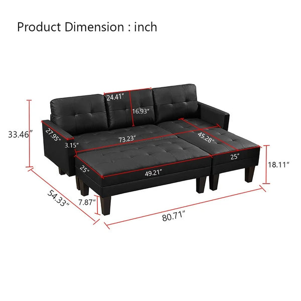 Practo Modern Suede Sofa Set in Suede With Setty - Luxe Maple
