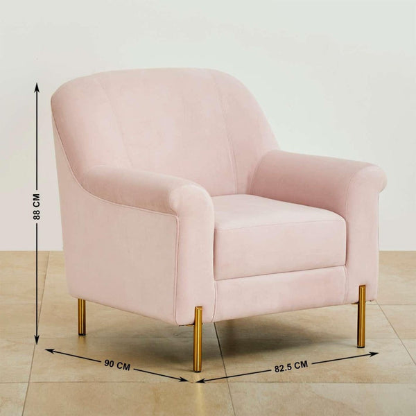 Inox Kings-well Barrel Accent Chair in Pink - Luxe Maple