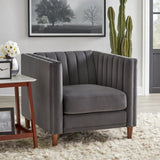 Boombox Luxury Straight Line Sofa Set in Suede 1 Seater Grey