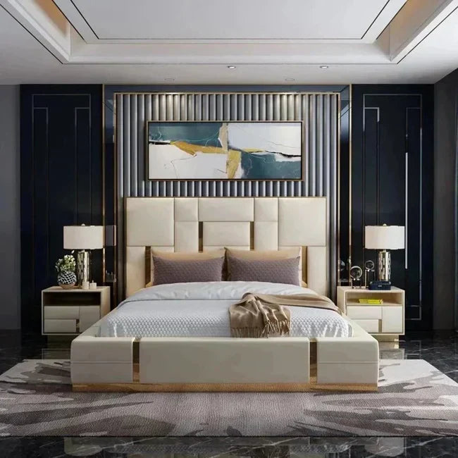 Dolcy Pro Luxury Upholstered Bed in Leatherette King Pro