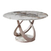 Pop-star Luxury 4 Seater Round Dining Table in Beige - Luxe Maple