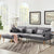 Umrao Upholstered Sectional Sofa In Grey Suede - Luxe Maple