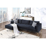 Volly One Couch Mid-century Sectional Sofa in Black