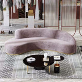 Pacific Luxury Modern Velvet Upholstered Curved Sofa Purple