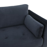 Volly One Couch Mid-century Sectional Sofa in Black