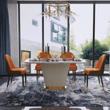 Mexican Luxury 6 Seater Dining Table White & Orange