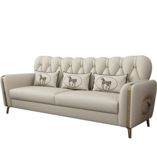 Asian Premium Straight Line Chesterfield Sofa Set in Leatherette