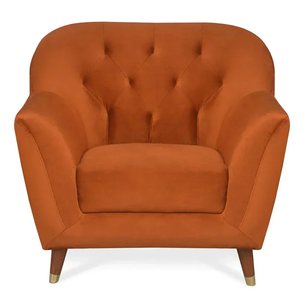 Nuke Couch Accent Chair in Orange Color - Luxe Maple