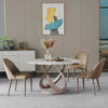 Pop-star Luxury 4 Seater Round Dining Table in Beige - Luxe Maple