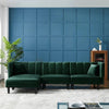 Yollo Suede Sectional Sofa in Green - Luxe Maple