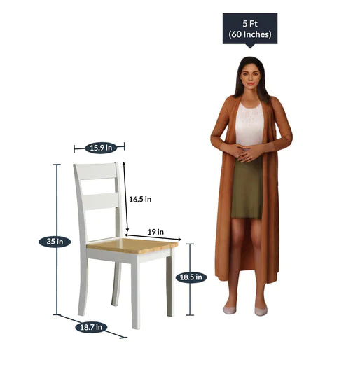 Smarty 6 Seater Dining Table in White Color - Luxe Maple