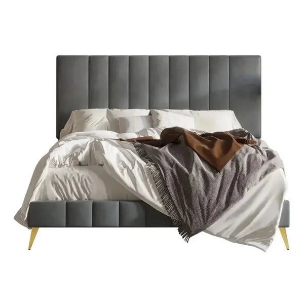 Bravo Luxury Upholstered Bed Without Storage in Suede.