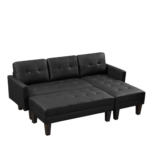 Practo Modern Suede Sofa Set in Suede With Setty - Luxe Maple