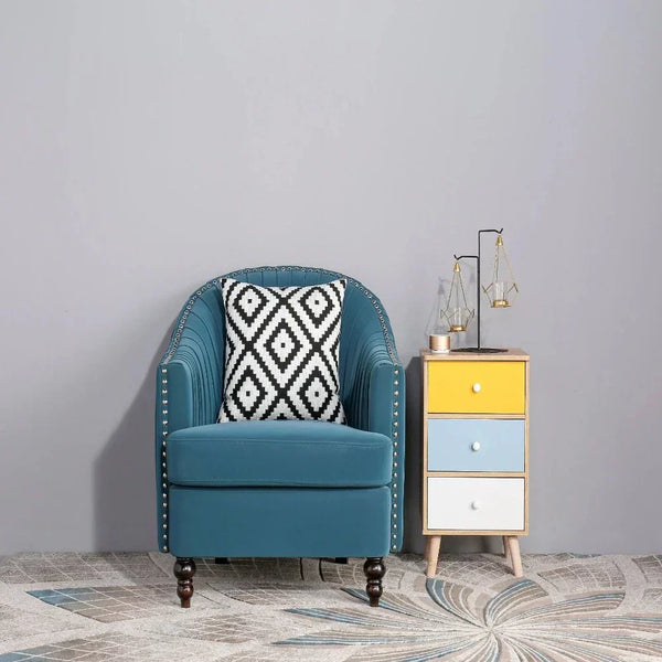 Cupbox Accent Chair in Blue - Luxe Maple