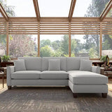 Celio Modern Suede Sectional Sofa Silver
