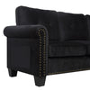 Delray Suede Sectional Sofa in Black - Luxe Maple