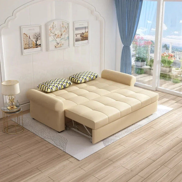 Marine Sectional Storage Sofa Cum Bed - Luxe Maple
