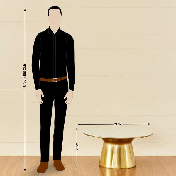 Nano Center Table in Gold Finish.