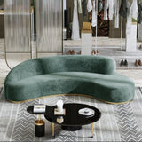 Pacific Luxury Modern Velvet Upholstered Curved Sofa Green