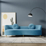 Perfecto Luxury Modern Suede Sofa Set Blue