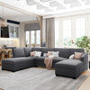 Jeffo Modern Suede Sectional U Shape Sofa