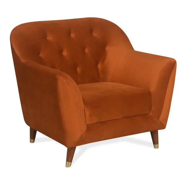 Nuke Couch Accent Chair in Orange Color - Luxe Maple
