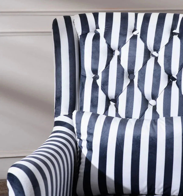 Zebra Wingback Chair With Ottoman - Luxe Maple