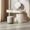 Worldmark Dressing Table With Ottoman In Stainless Steel - Gold - Luxe Maple