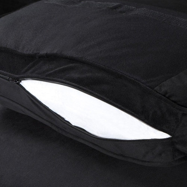 Delray Suede Sectional Sofa in Black - Luxe Maple