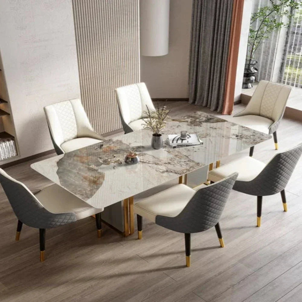 Volvo Luxury 6 Seater Dining Table in Golden Stainless Steel