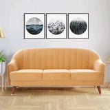 Kelly Straight Line Sofa Set in Suede Yellow