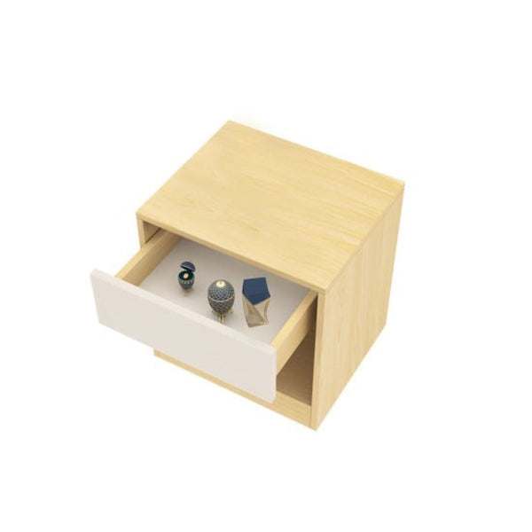 Monaco Engineered Wood Wenge Finish Bedside Table.