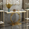 Rolex Golden Console Table - Stainless Steel White Marble