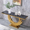 Classic Golden Console Table - Stainless Steel - Luxe Maple