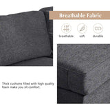 Jeffo Modern Suede Sectional U Shape Sofa
