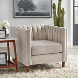 Uniline Pro Luxury Mid-Century Sofa In Suede 1 Seater Beige