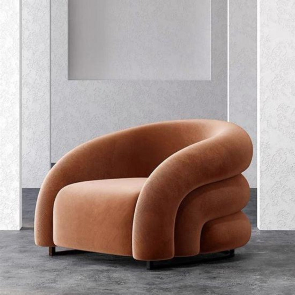 Husky Suede Accent Chair Orange