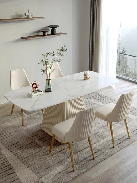 Texo Luxury 4 Seater Dining Table in Beige - Luxe Maple