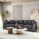 Rolex Round Modern Molfino Sectional Sofa Grey