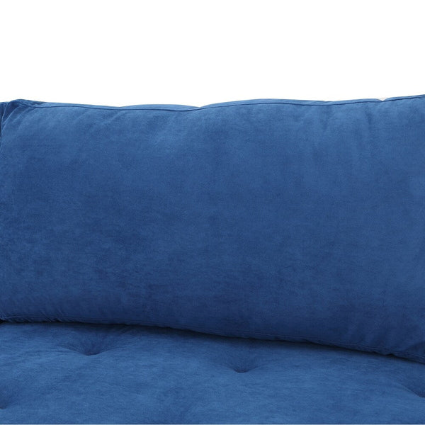 Volly High Back Couch Mid-century Suede SS Legs Chaise Sofa - Luxe Maple