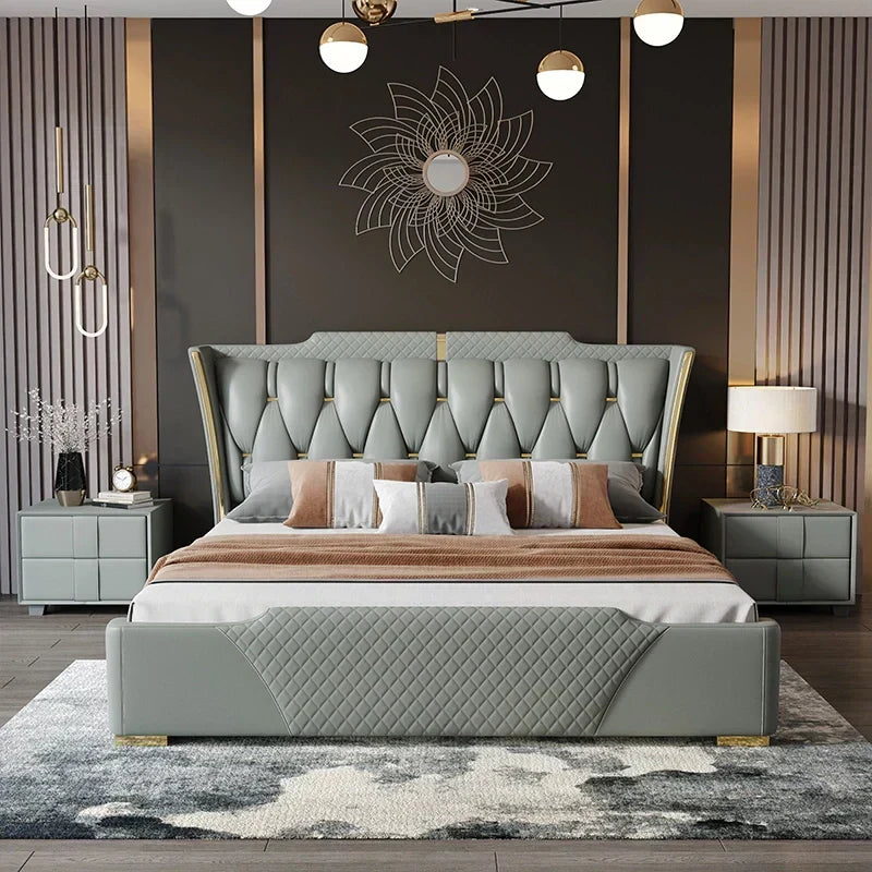Mastro Premium Upholstered Bed In Leatherette King Pro