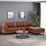 Depy Sectional Sofa Set in PU Leatherette Tan