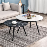 Unicorn Golden Nesting Table Set of Two - Center Table Black & White Marble