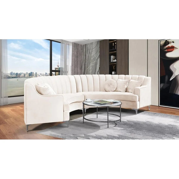 Mexican Round Modern Suede Sectional Sofa