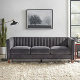 Uniline Pro Luxury Mid-Century Sofa In Suede Charcoal