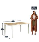 Smarty 6 Seater Dining Table in White Color